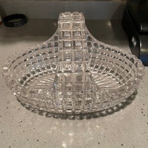 Vintage crystal cut basket/bowl